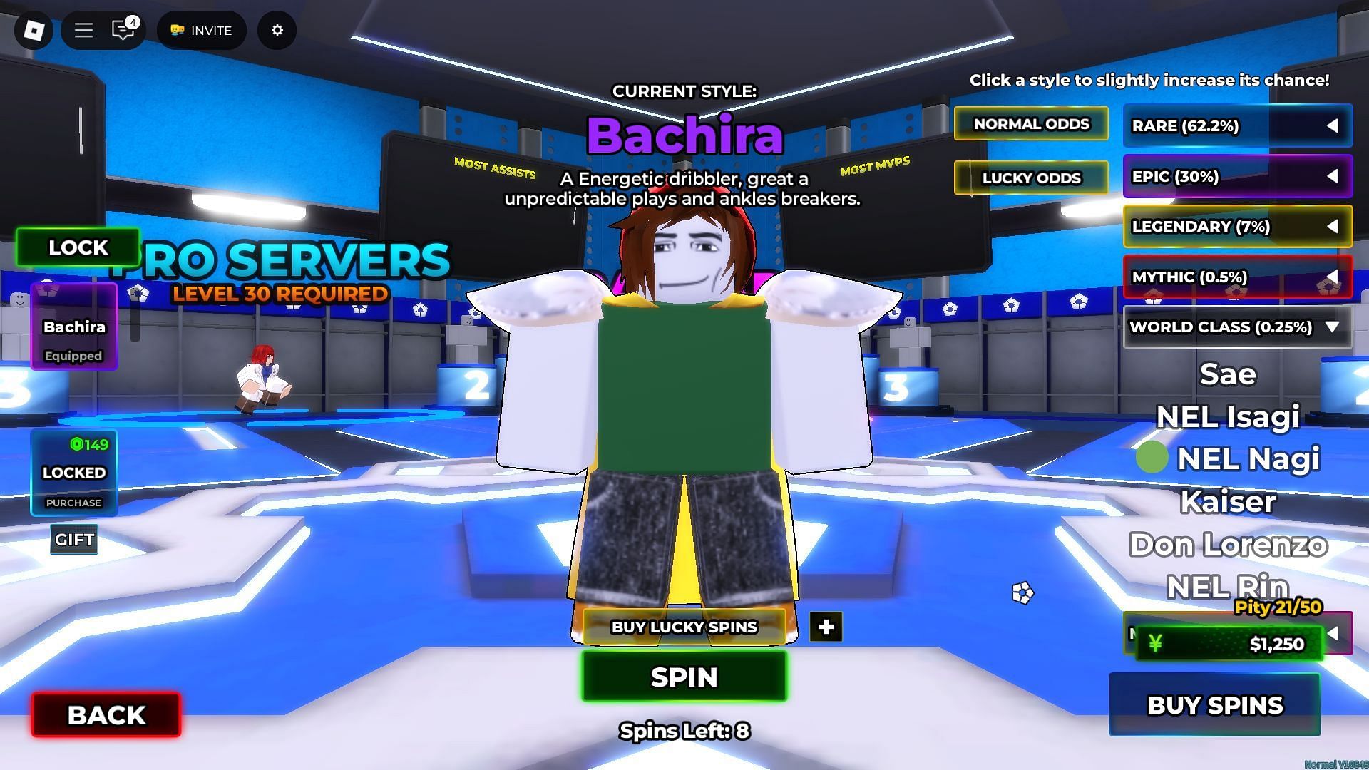Nel Nagi in the Styles screen (Image via Roblox)